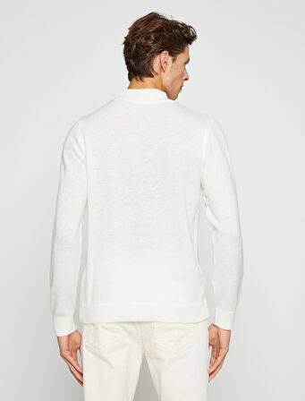 Basic Triko Kazak Yarım Balıkçı Yaka