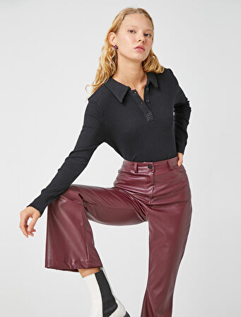 Uzun Kollu Tişört Polo Yaka Basic
