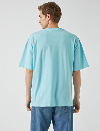 Basic Oversize Tişört Bisiklet Yaka