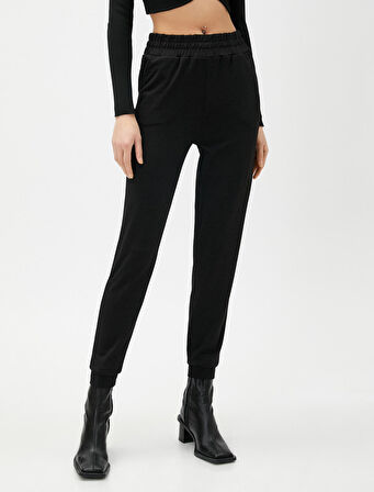 Melanj Desenli Jogger Eşofman Altı Beli Lastikli Cepli