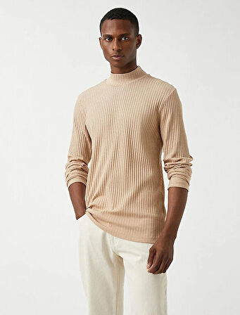 3WAM70039MK Koton Erkek Sweat BEJ