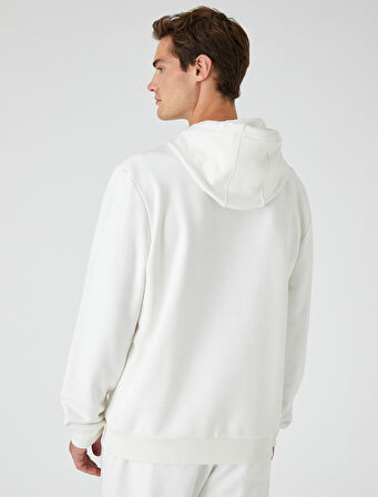 Basic Kapşonlu Sweatshirt Şardonlu
