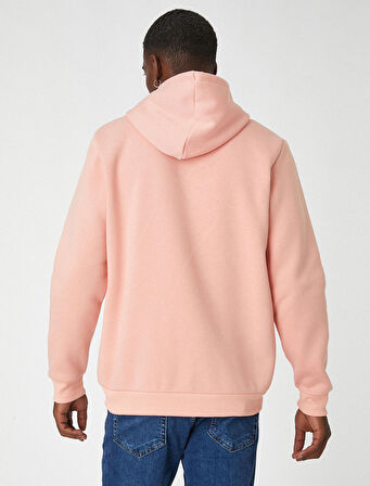 Basic Kapşonlu Sweatshirt Şardonlu