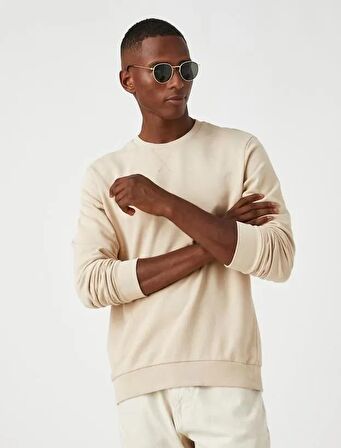 Koton Erkek Bisiklet Yaka Basic Sweatshirt