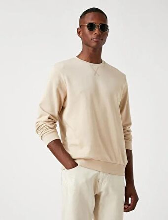 Koton Erkek Bisiklet Yaka Basic Sweatshirt