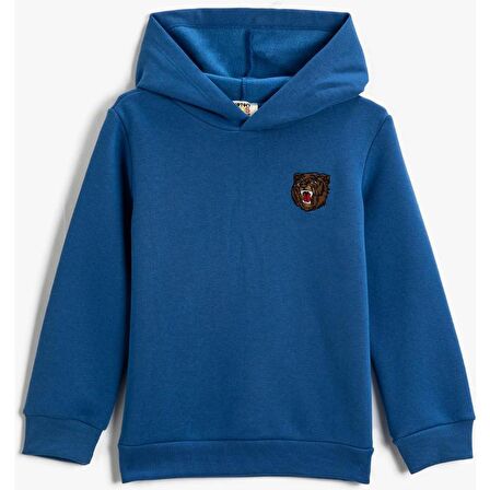 Koton Erkek Çocuk Basic Kapüşonlu Sweatshirt Baskı Detaylı