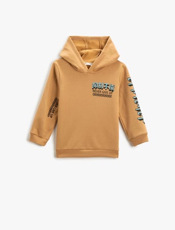 Kapüşonlu Sweatshirt Baskılı