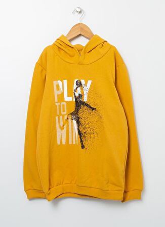 Koton Hardal Erkek Çocuk Kapüşonlu Uzun Kollu Baskılı Sweatshirt 3WKB10267TK