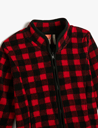 Polar Fermuarlı Hırka Dik Yaka Cepli