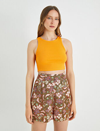 Basic Crop Atlet Halter Yaka Pamuklu