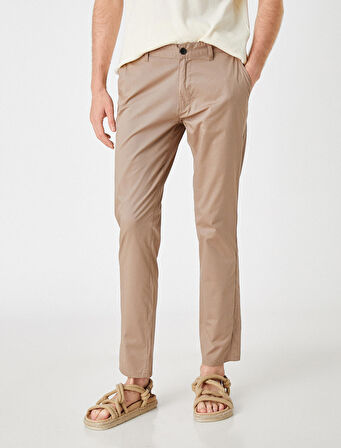Basic Chino Pantolon Düğmeli