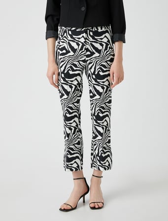 Zebra Desenli Pantolon Dar Kesim