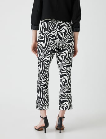 Zebra Desenli Pantolon Dar Kesim