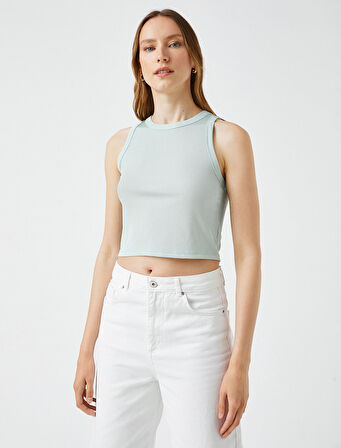 Crop Atlet Halter Yaka