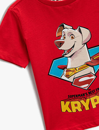 Süper Köpek Krypto Baskılı Tişört Lisanslı Kısa Kollu Pamuklu