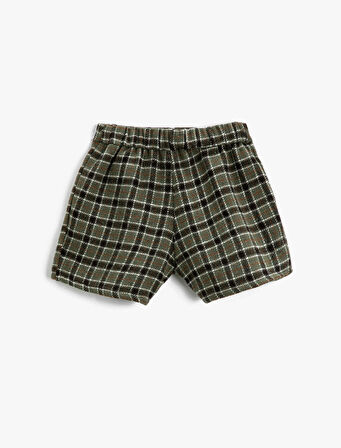 Yün Karşımlı Düğmeli Şort