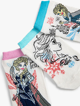 3'lü Frozen Baskılı Çorap Seti Lisanslı