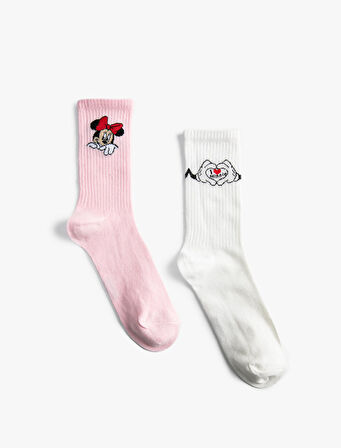2'li Minnie Mouse Baskılı Çorap Lisanslı