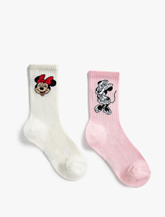 2'li Mickey Mouse Baskılı Çorap Lisanslı