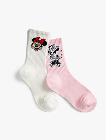 2'li Mickey Mouse Baskılı Çorap Lisanslı
