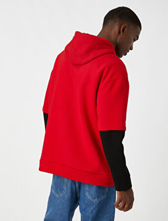 Kolej Oversize Sweatshirt Kapşonlu Şardonlu 
