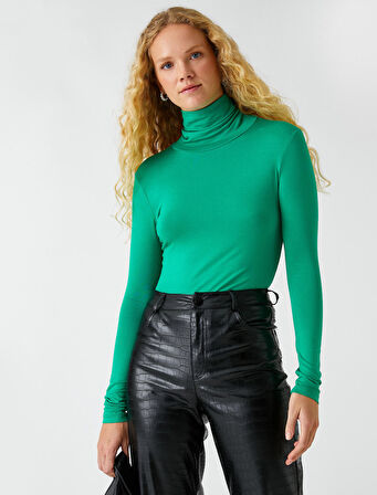 Boğazlı Tişört Uzun Kollu