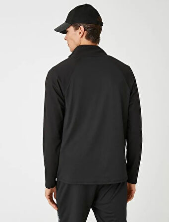 Şardonlu Spor Sweatshirt Dik Yaka
