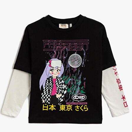 Koton Kids Kız Baskılı Sweatshirt KOTON-3WKG10193AK1712