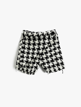 Kazayağı Desenli Şort Etek