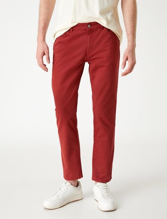 Basic Gabardin Pantolon Düğmeli