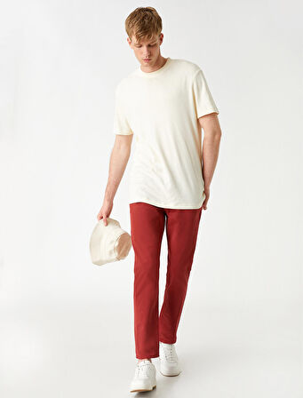 Basic Gabardin Pantolon Düğmeli