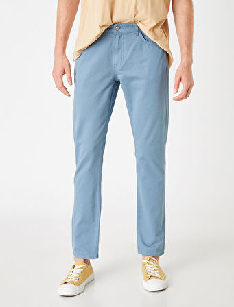 Basic Gabardin Pantolon Düğmeli