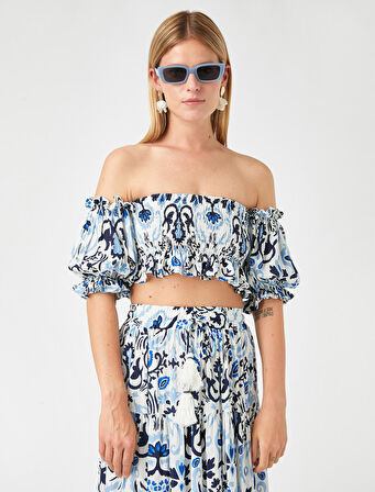 Straplez Crop Bluz