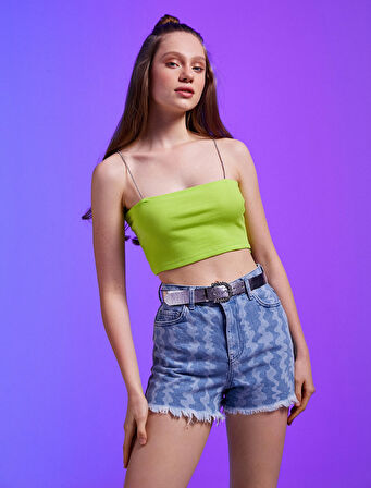 İnce Askılı Crop Atlet