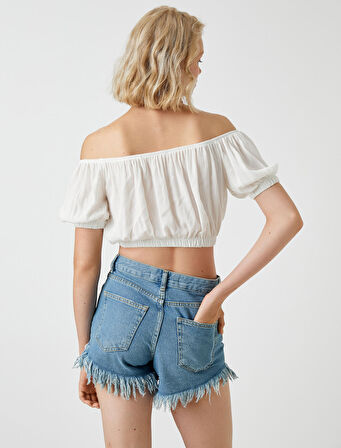 Crop Bluz Omzu Açık