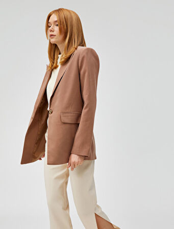 Oversize Blazer Ceket Tek Düğmeli