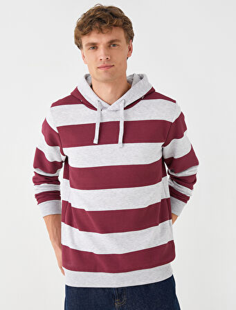 Kapşonlu Cepli Sweatshirt Şardonlu