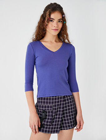 Uzun Kollu Tişört V Yaka Basic