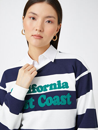 Nakışlı Kolej Sweatshirt