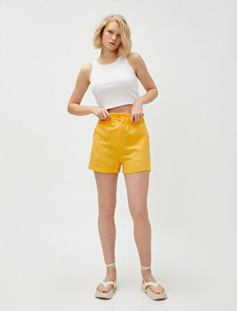 Yüksek Bel Cepli Şort TENCEL™