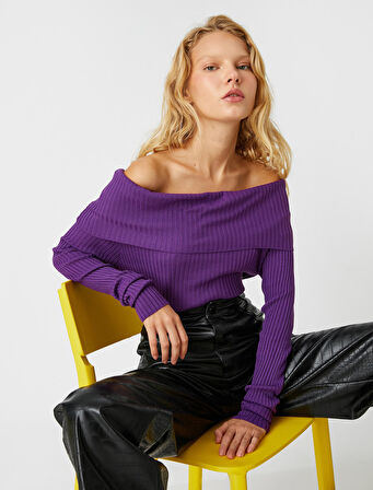 Madonna Yaka Kazak Triko Omzu Açık