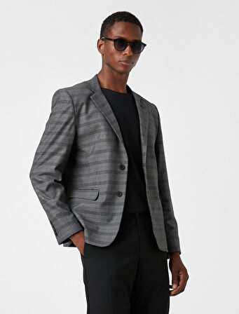 Ekoseli Blazer Ceket