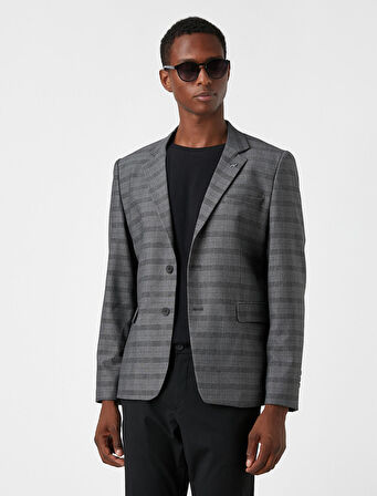 Ekoseli Blazer Ceket