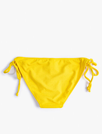 Basic Bikini Altı Yanları Bağlama Detaylı Dokulu Normal Bel