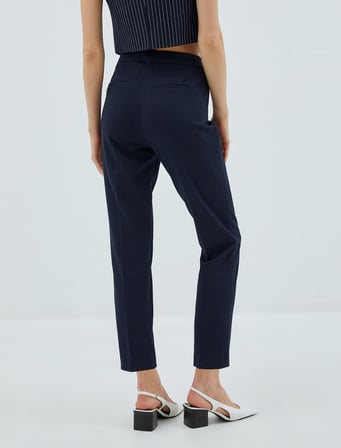 Cigarette Kumaş Pantolon Crop Düz Paça