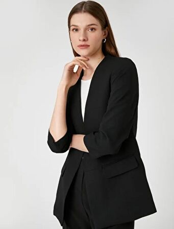 3SAK50009UW Koton Kadın  Ceket SİYAH