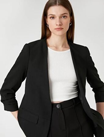 3SAK50009UW Koton Kadın  Ceket SİYAH