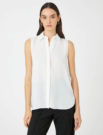 3SAK60026UW Koton Kadın T-shirt KIRIK BEYAZ