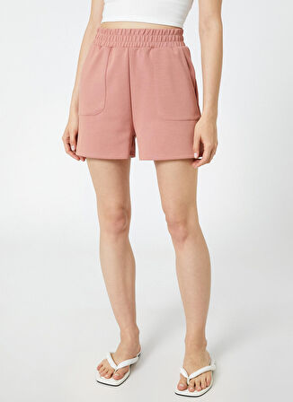 Koton Lastikli Bel Standart Gül Kurusu Kadın Şort 3SAK70004EK