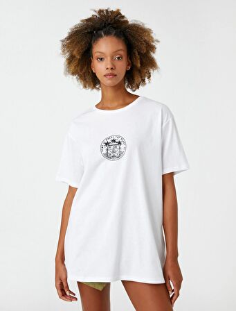 3SAL10021IK Koton Kadın T-shirt EKRU